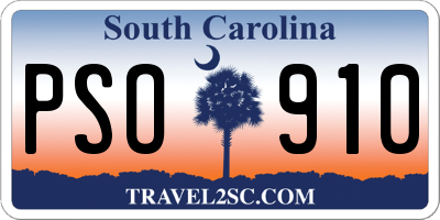 SC license plate PSO910