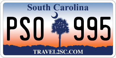 SC license plate PSO995
