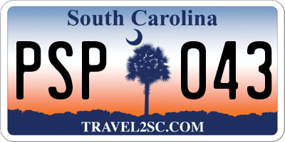 SC license plate PSP043
