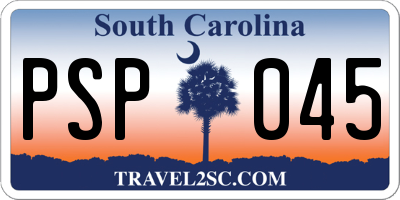 SC license plate PSP045