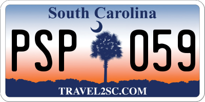 SC license plate PSP059
