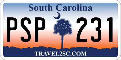 SC license plate PSP231