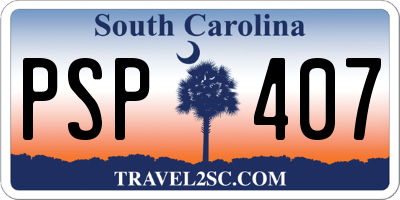 SC license plate PSP407