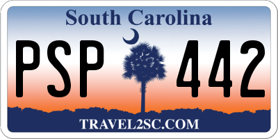 SC license plate PSP442