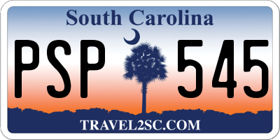 SC license plate PSP545