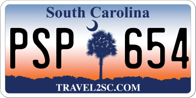 SC license plate PSP654