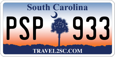 SC license plate PSP933