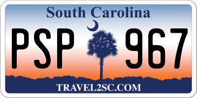 SC license plate PSP967