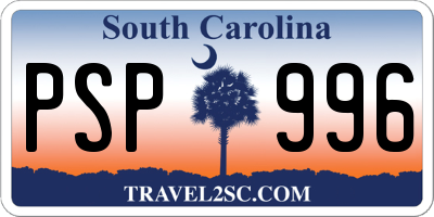 SC license plate PSP996