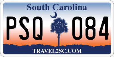 SC license plate PSQ084