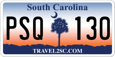 SC license plate PSQ130