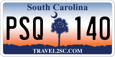 SC license plate PSQ140