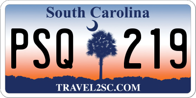 SC license plate PSQ219