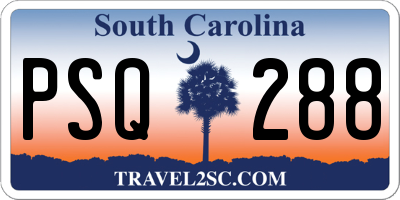 SC license plate PSQ288