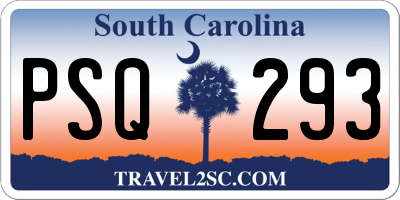 SC license plate PSQ293