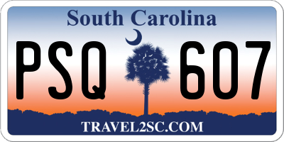 SC license plate PSQ607