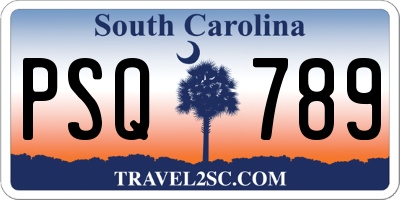 SC license plate PSQ789