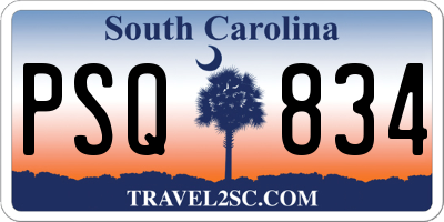 SC license plate PSQ834
