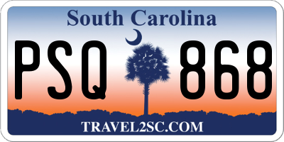 SC license plate PSQ868