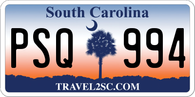 SC license plate PSQ994