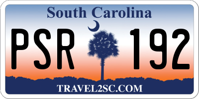 SC license plate PSR192