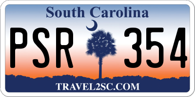 SC license plate PSR354