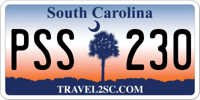 SC license plate PSS230