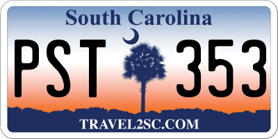 SC license plate PST353