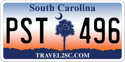 SC license plate PST496