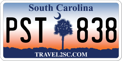 SC license plate PST838
