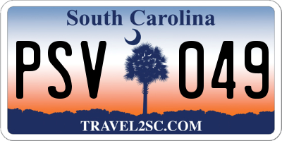 SC license plate PSV049