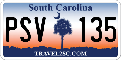 SC license plate PSV135