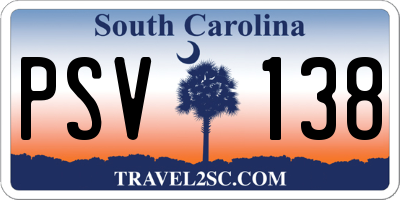 SC license plate PSV138