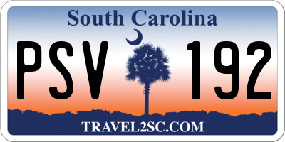 SC license plate PSV192