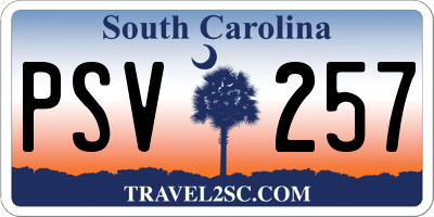 SC license plate PSV257