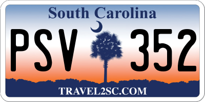SC license plate PSV352