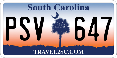 SC license plate PSV647
