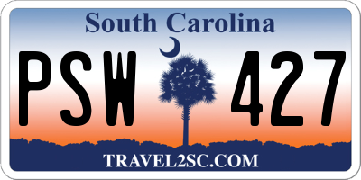 SC license plate PSW427