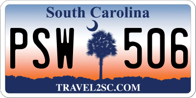 SC license plate PSW506