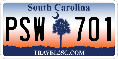 SC license plate PSW701