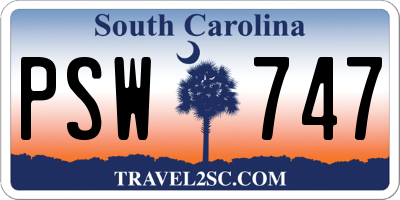 SC license plate PSW747