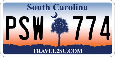 SC license plate PSW774