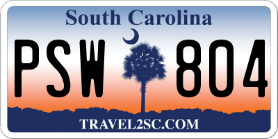 SC license plate PSW804