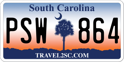 SC license plate PSW864