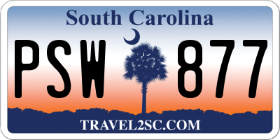 SC license plate PSW877