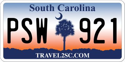 SC license plate PSW921