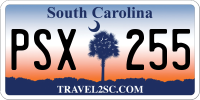 SC license plate PSX255