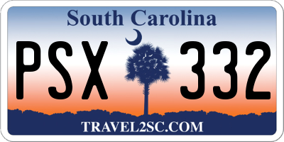 SC license plate PSX332