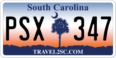 SC license plate PSX347