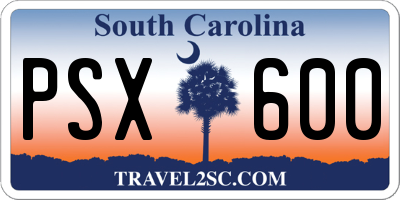 SC license plate PSX600